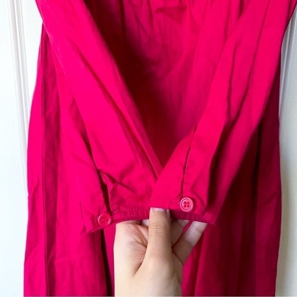 Reformation Dress Kenzi Long-Sleeve Babydoll Empire Mini Pink Rhubarb 4 GUC - Picture 3 of 10
